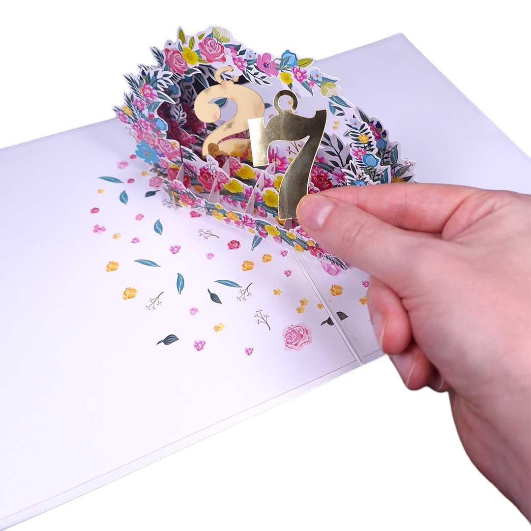 3D Pop-Up Karte - Auswechselbare Nummer