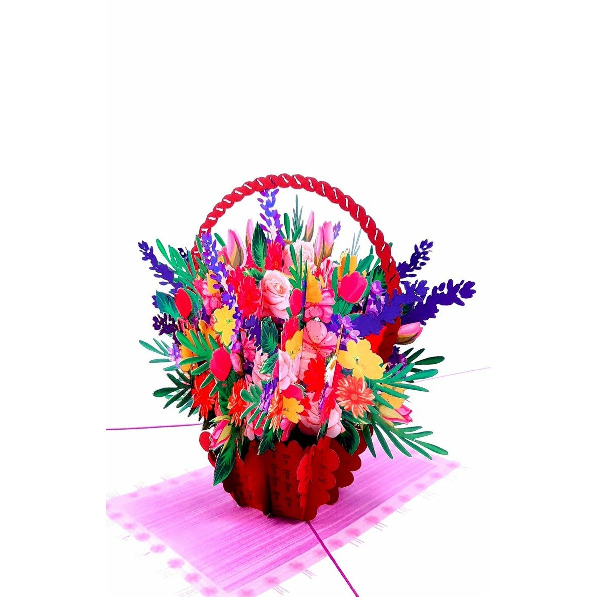 3D Pop-Up Karte - Blumenkorb