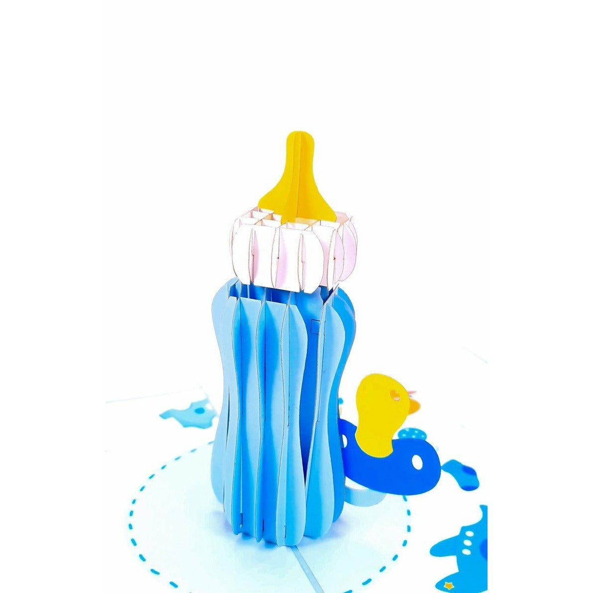 3D Pop-Up Karte - Babyflasche (Junge)