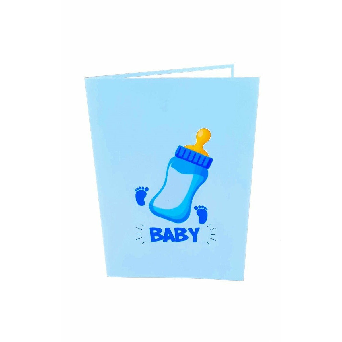 3D Pop-Up Karte - Babyflasche (Junge)