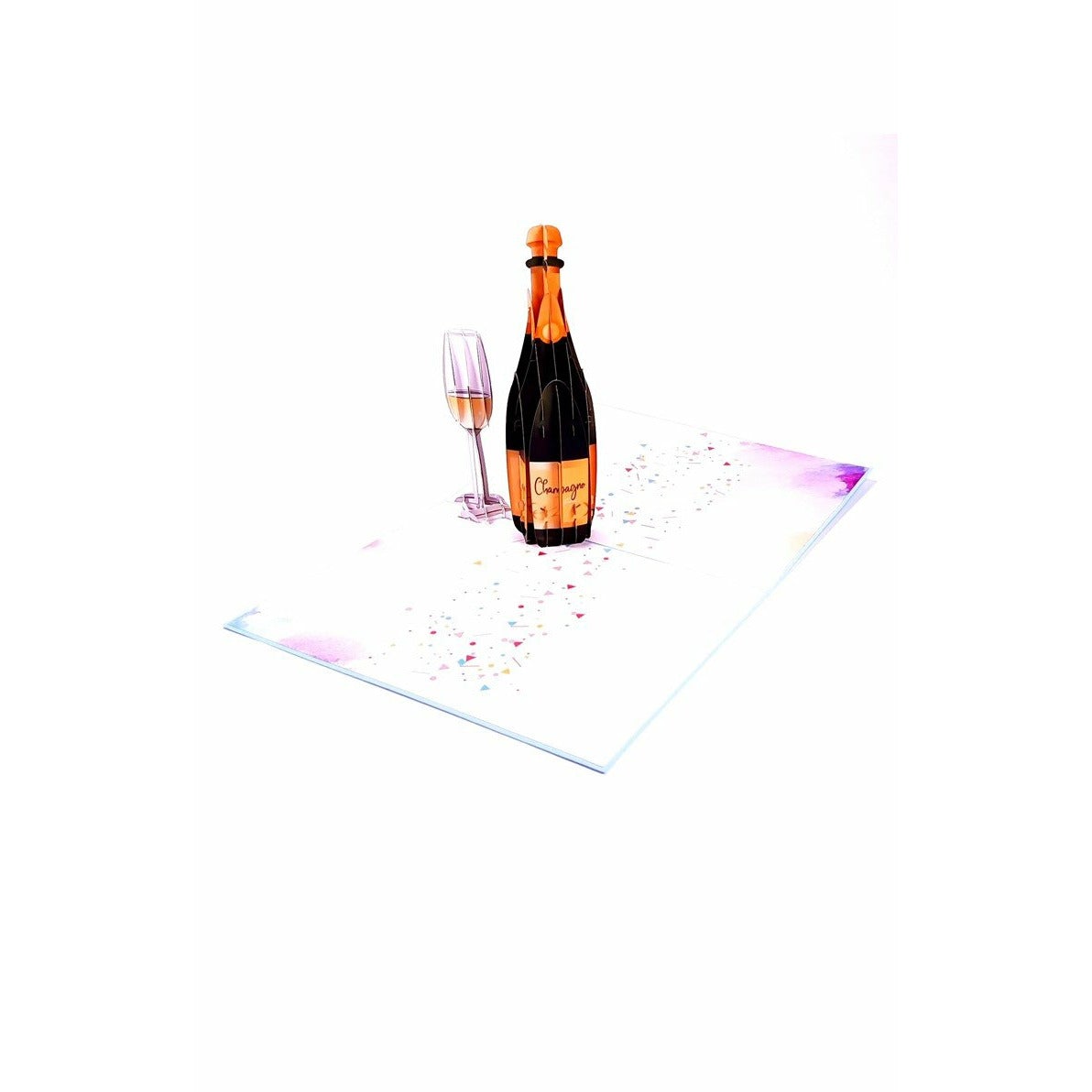 3D Pop-Up Karte - Champagner