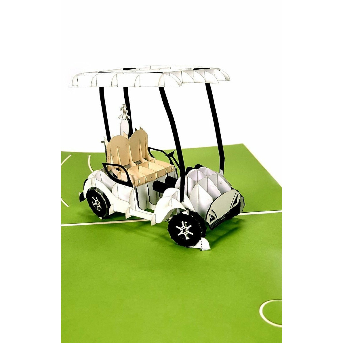 3D Pop-Up Karte - Golfwagen