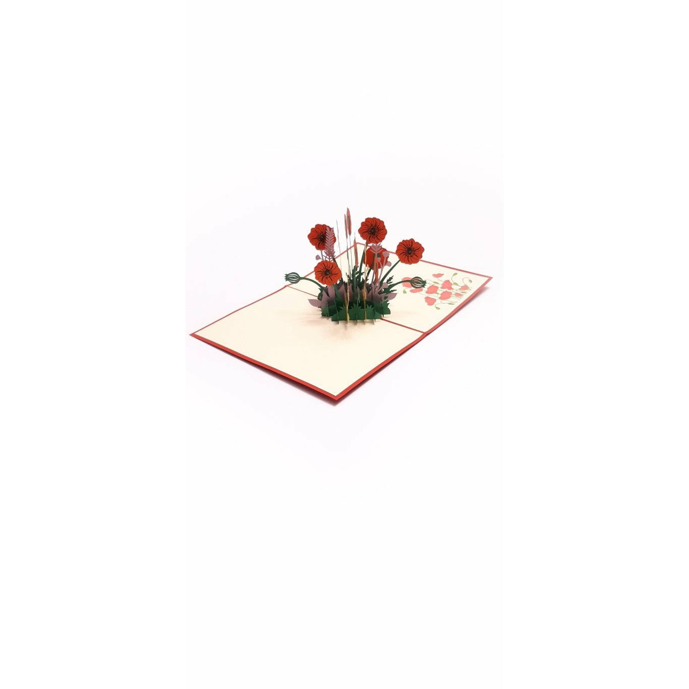 3D Pop-Up Karte - Mohnblumen