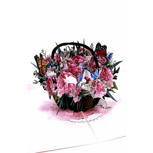 3D Pop-Up Karte - Rosa Hortensie