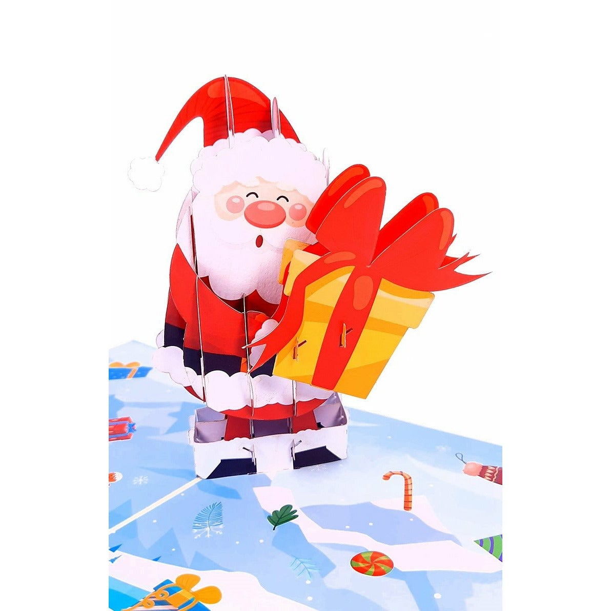 3D Pop-Up Karte - Santa mit Geschenk