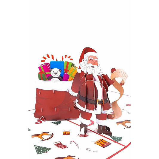 3D Pop-Up Karte - Santa mit Tasche von Geschenken