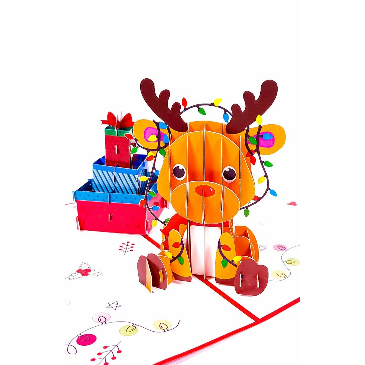 3D Pop-Up Karte - Weihnachtsredeer